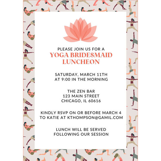 Yoga Poses Border Invitations